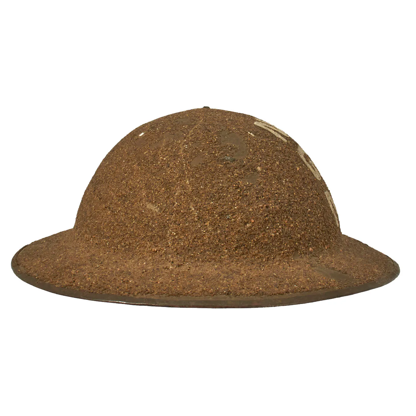 Original U.S. WWI 30th Infantry Division British Made MkI Doughboy Helmet With Textured Paint - VFV Post 262