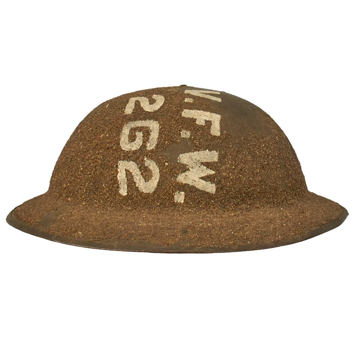 Original U.S. WWI 30th Infantry Division British Made MkI Doughboy Helmet With Textured Paint - VFV Post 262