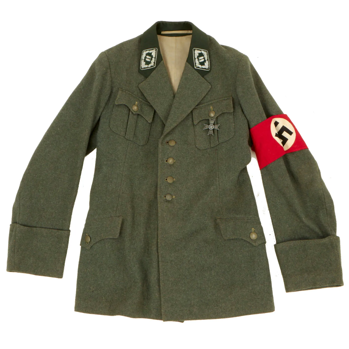 Original WWII German Forestry Officer’s Uniform with War Merit Cross KvK 1st Class & Armband