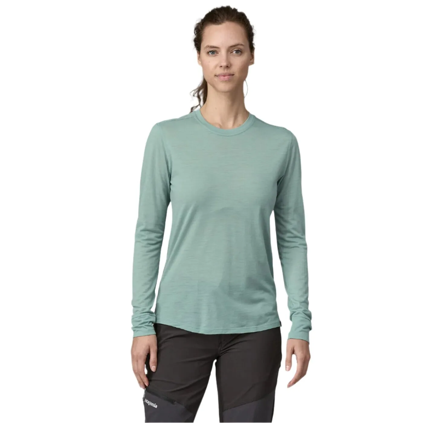 PATAGONIA Women's Capilene Cool Merino Blend Long Sleeve Base Layer Thermal Blue