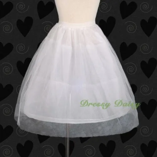 PC002 1-Hoop 2 Tiers Crinoline Petticoat Slip Underskirt For Dress