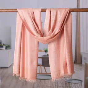 Peach and Blush Patterned Viscose Shawl from India - Glamorous Diamonds | NOVICA