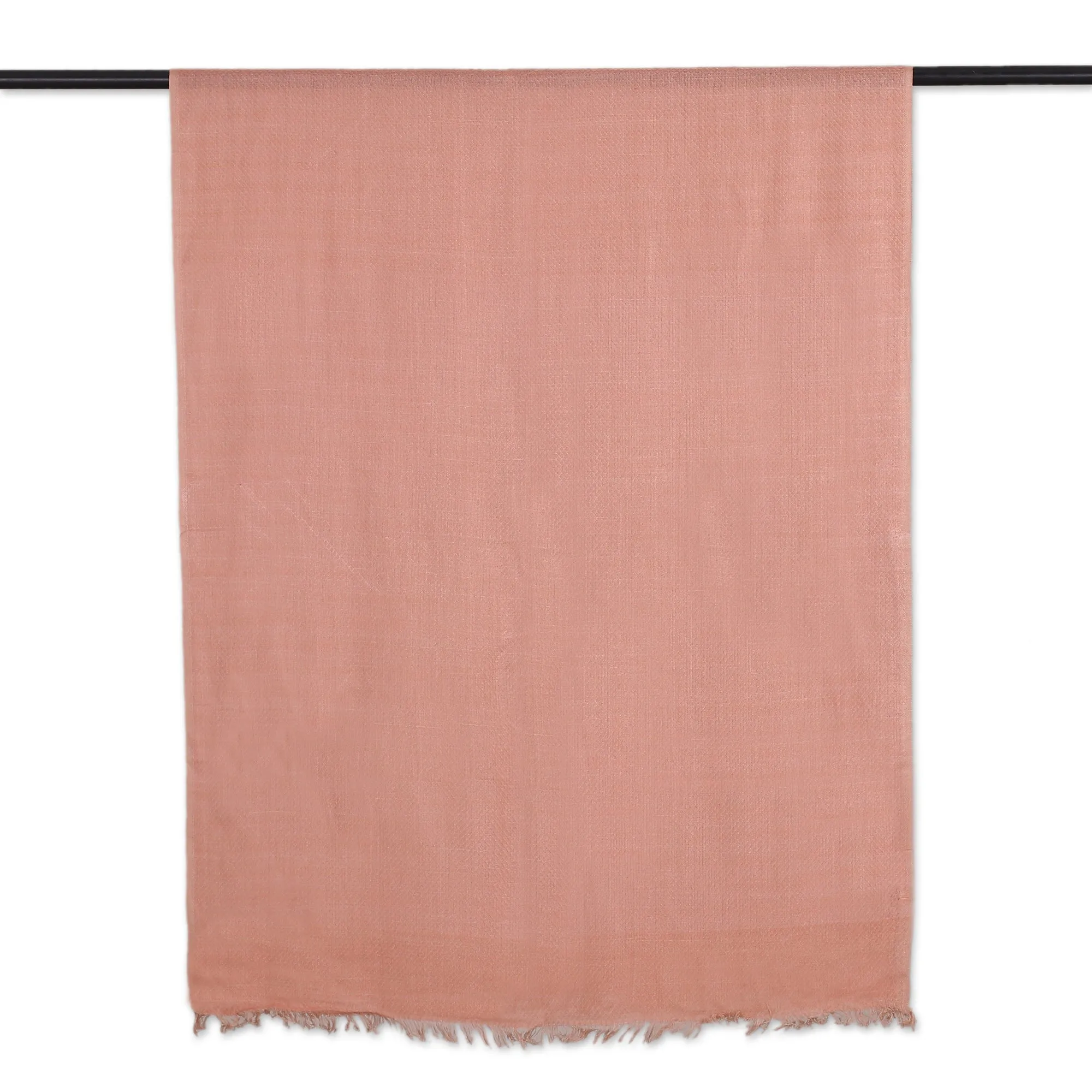 Peach and Blush Patterned Viscose Shawl from India - Glamorous Diamonds | NOVICA