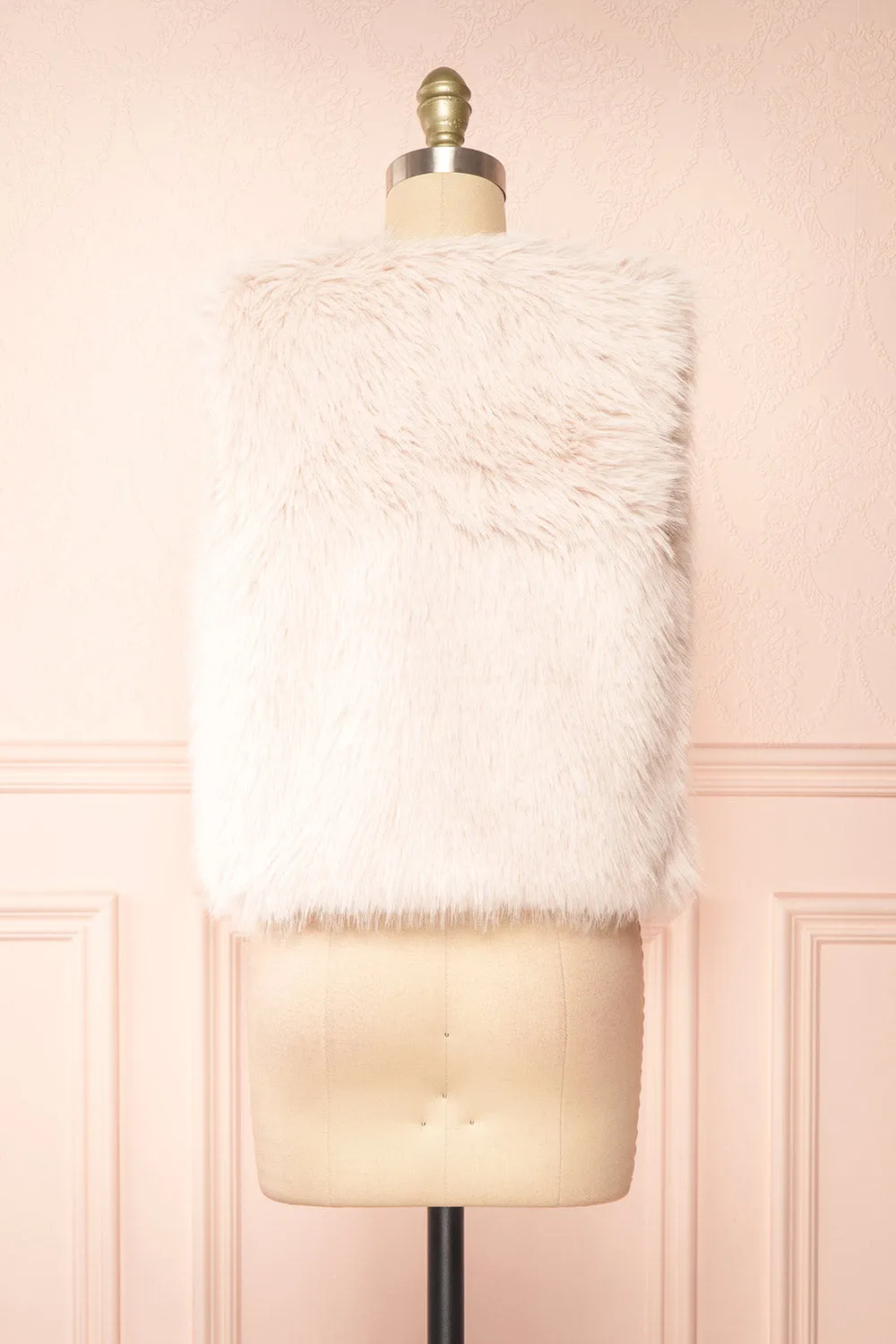 Perrine | Light Pink Faux Fur Vest