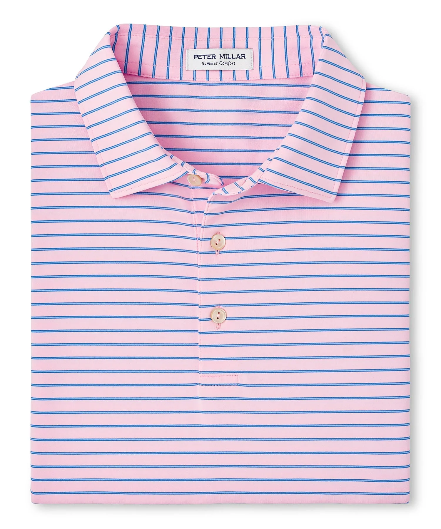 Peter Millar Short Sleeve Drum Stripe Performance Polo Knit Shirt