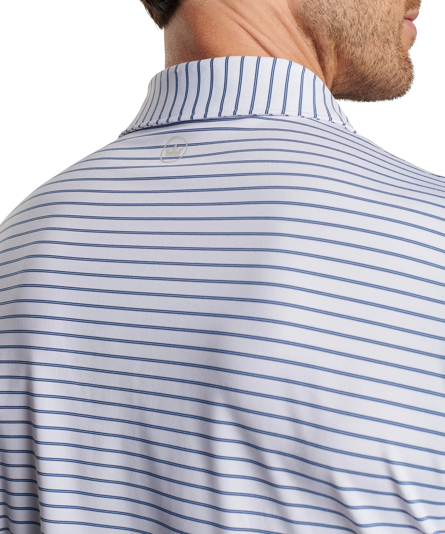 Peter Millar Short Sleeve Drum Stripe Performance Polo Knit Shirt