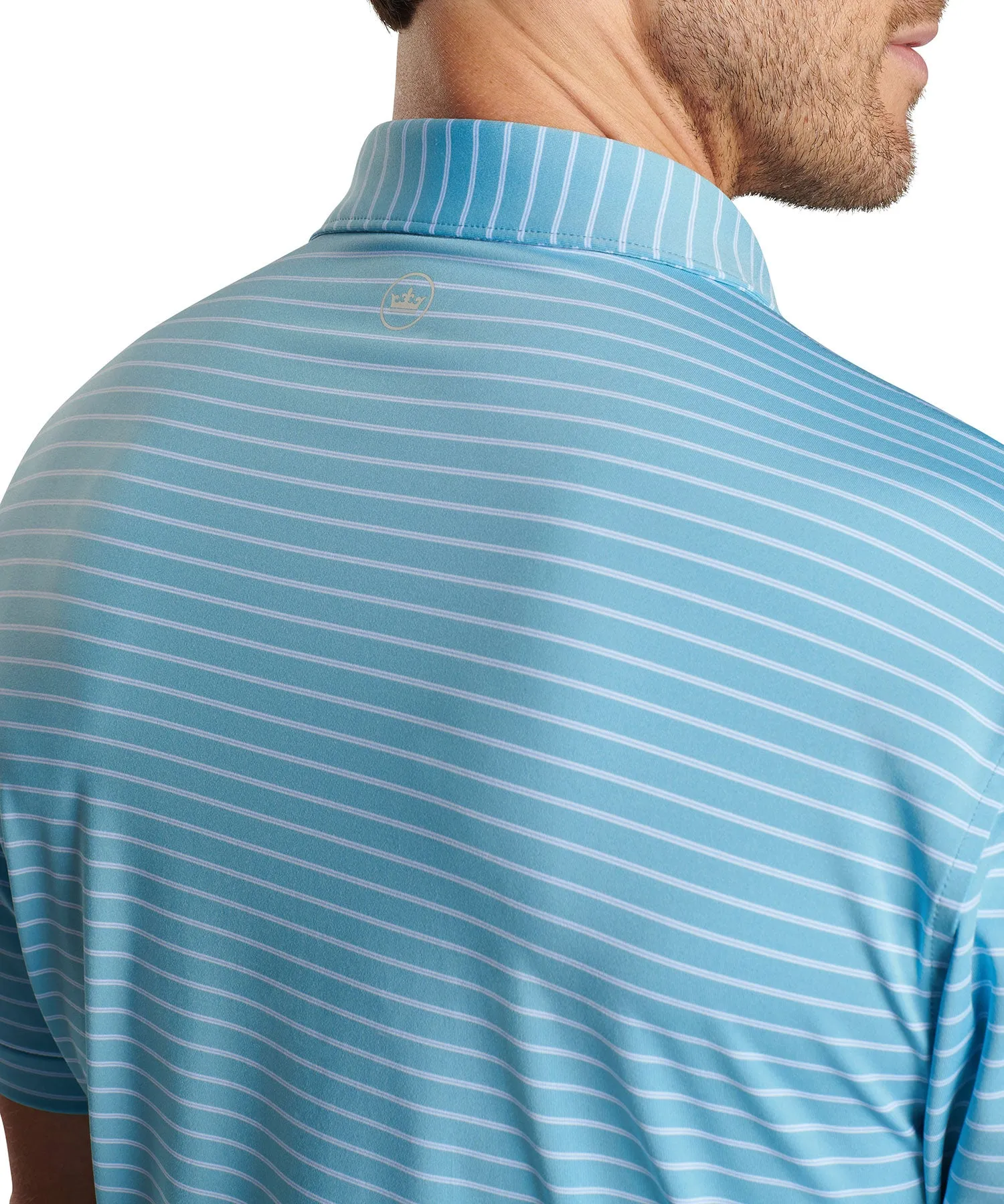 Peter Millar Short Sleeve Drum Stripe Performance Polo Knit Shirt