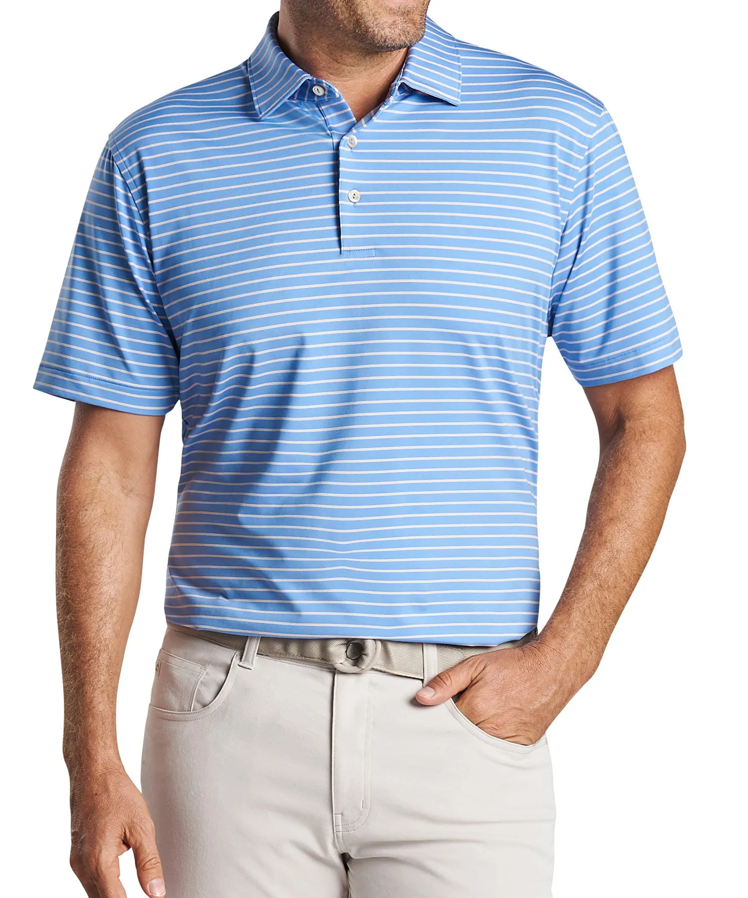 Peter Millar Short Sleeve Drum Stripe Polo Knit Shirt