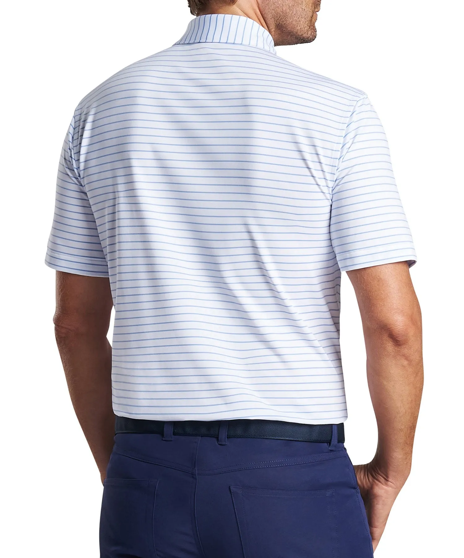 Peter Millar Short Sleeve Drum Stripe Polo Knit Shirt