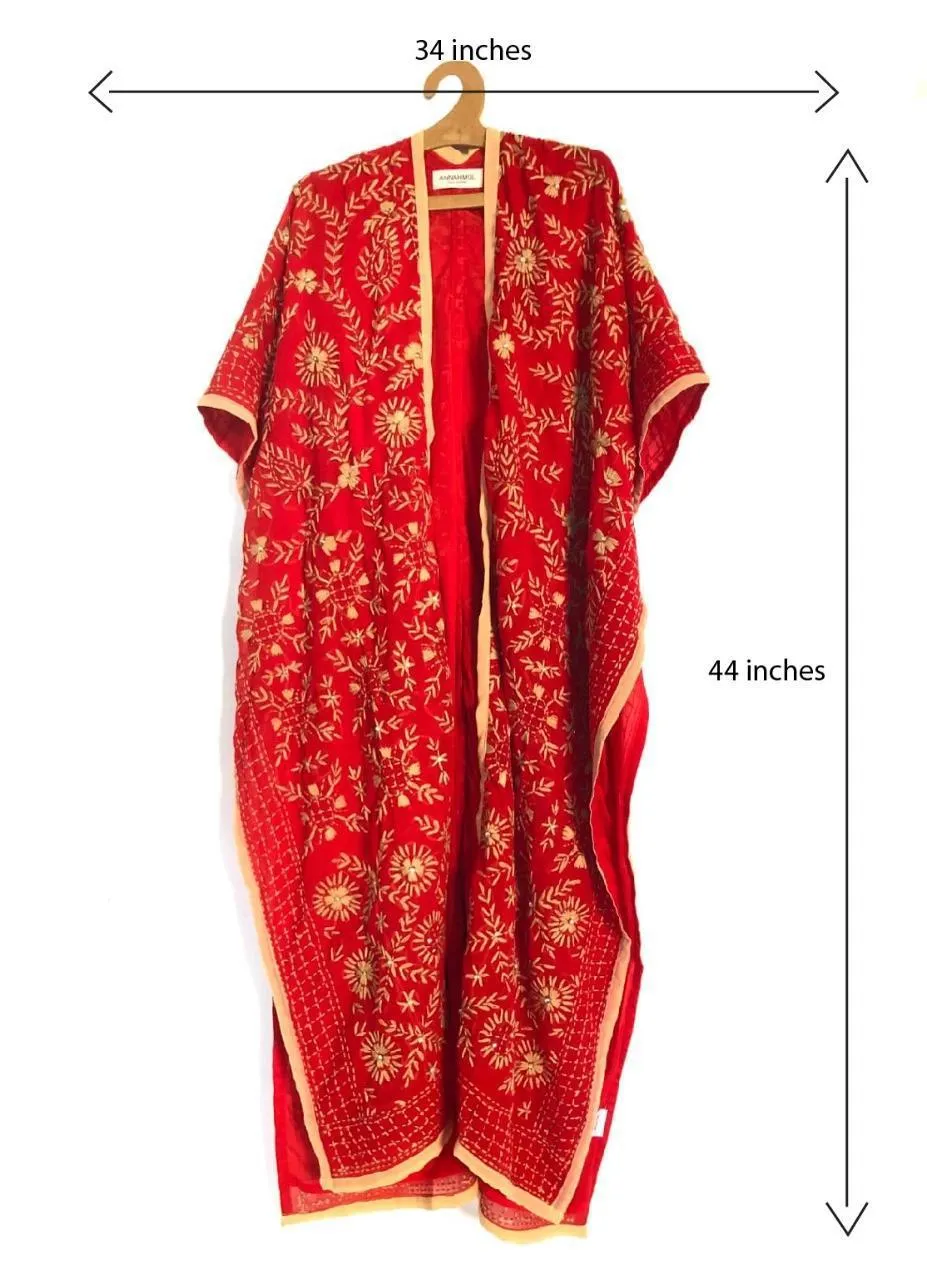 Phulkari Embroidered Shawl Robe