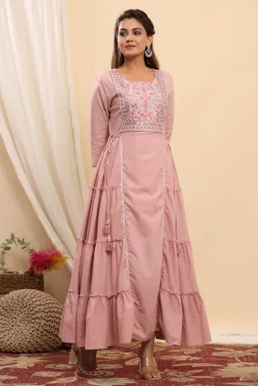 Pink Maxi Indo-Western Dress