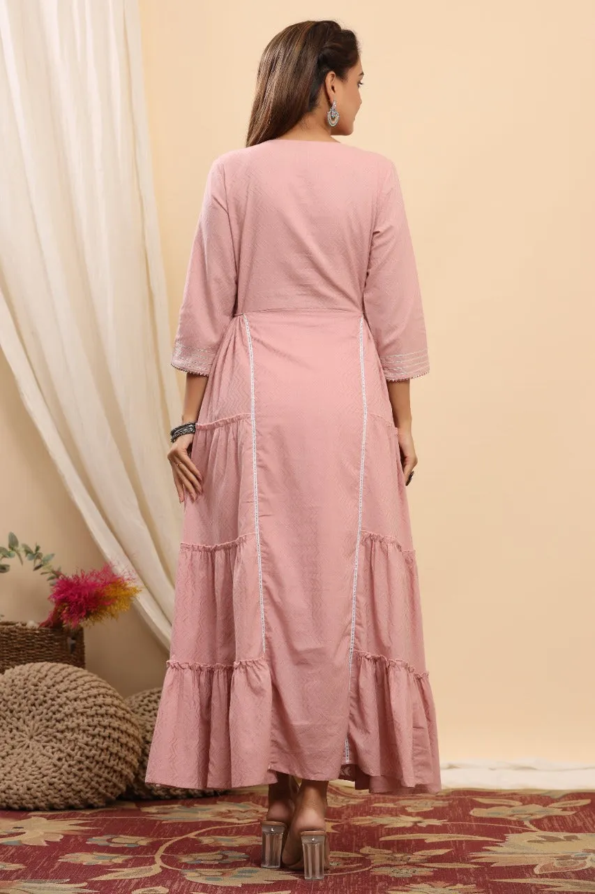 Pink Maxi Indo-Western Dress