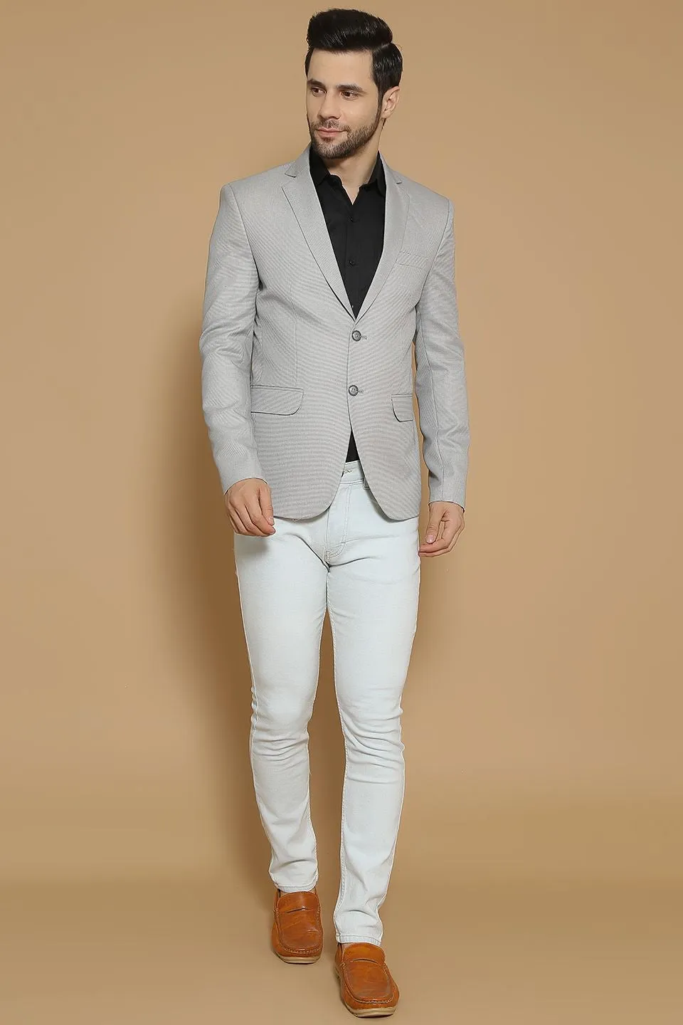 Poly Viscose Grey Blazer