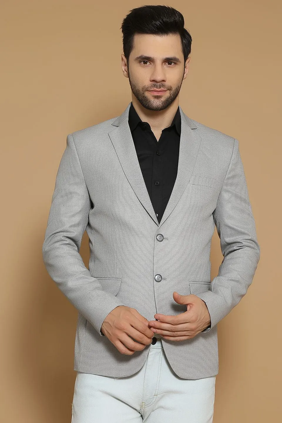 Poly Viscose Grey Blazer