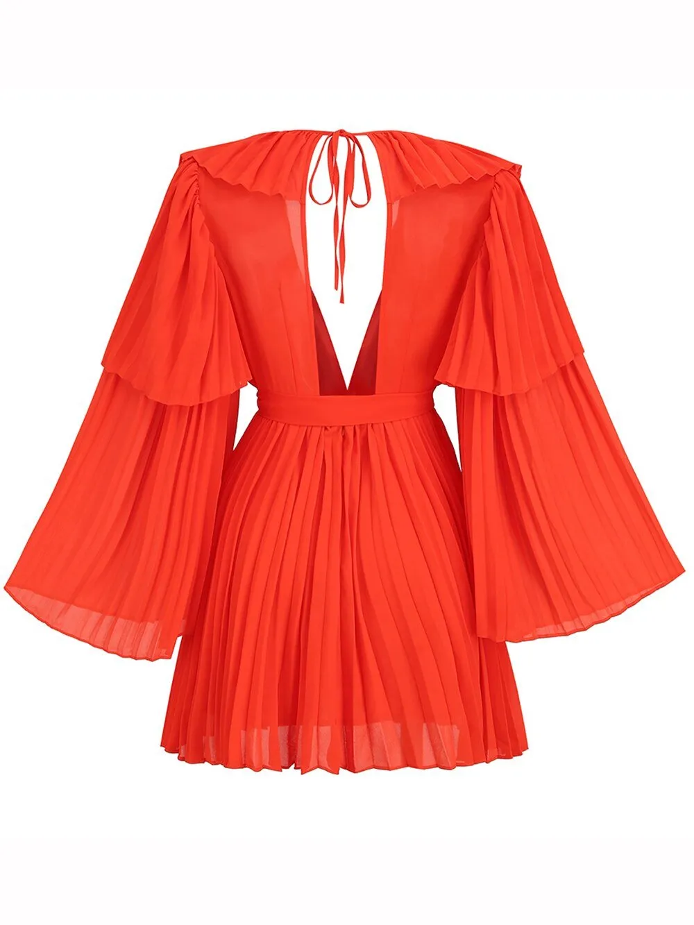 Pre Order:  Bright Orange Pleated Dress