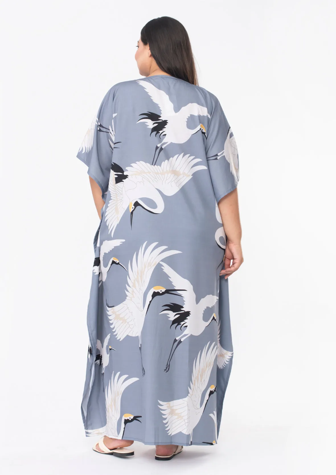 Printed Maxi Kaftan With Side Slits