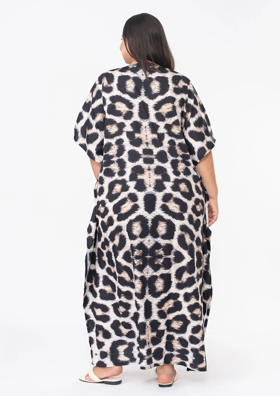 Printed Maxi Kaftan With Side Slits