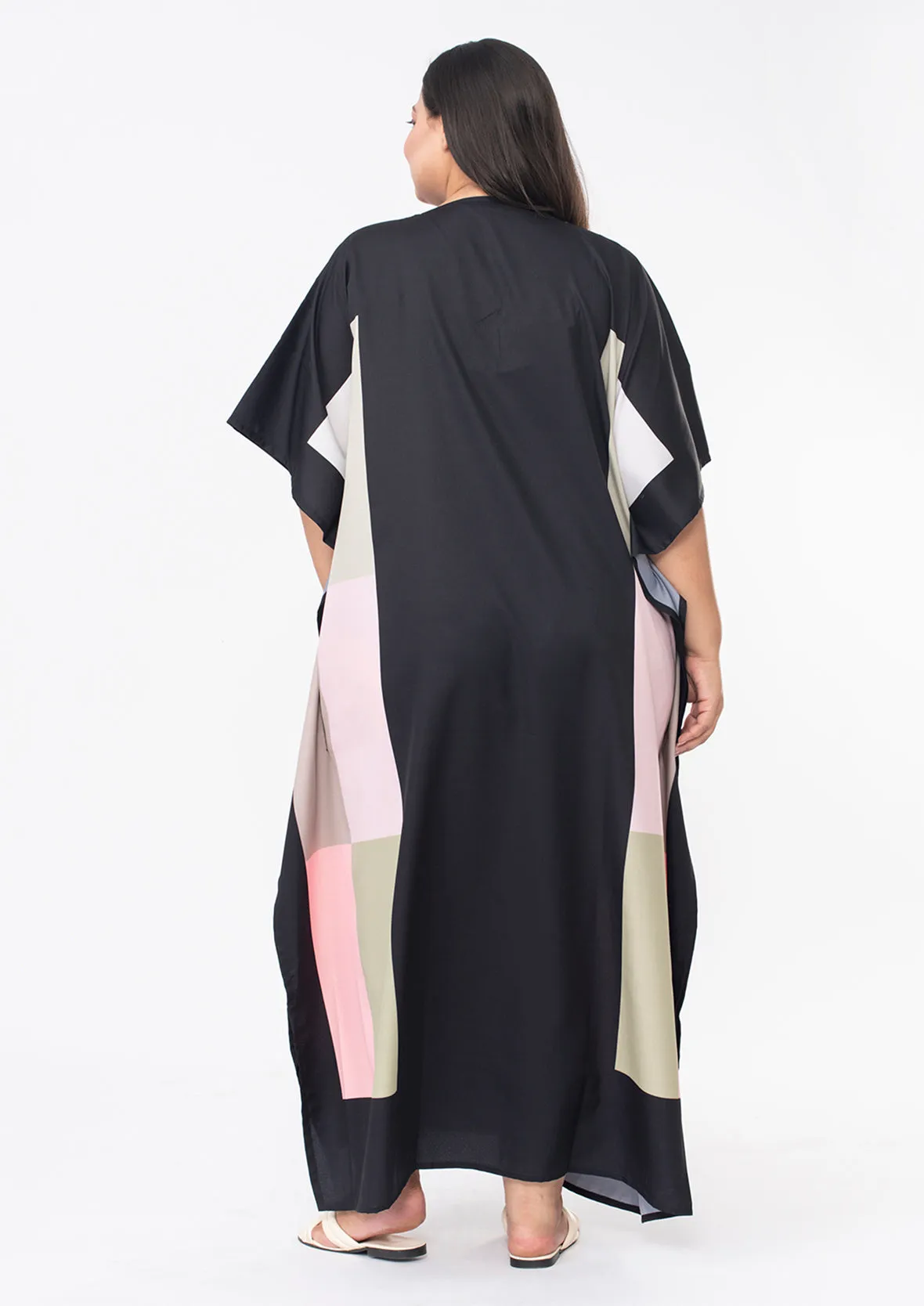 Printed Maxi Kaftan With Side Slits