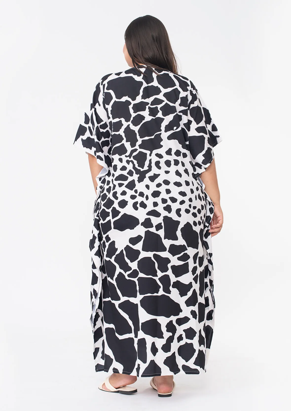 Printed Maxi Kaftan With Side Slits