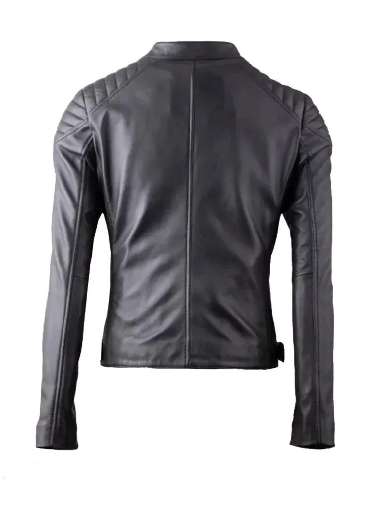 Quilted Biker Real Leather Jacket