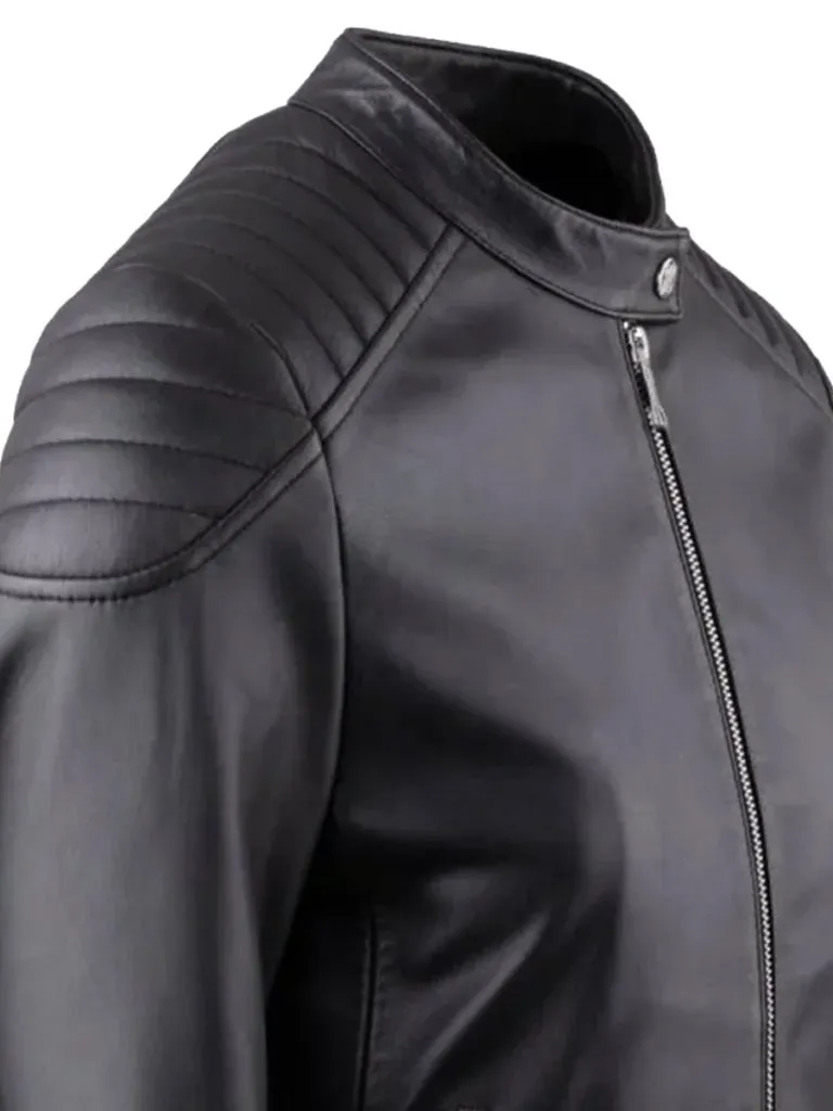 Quilted Biker Real Leather Jacket