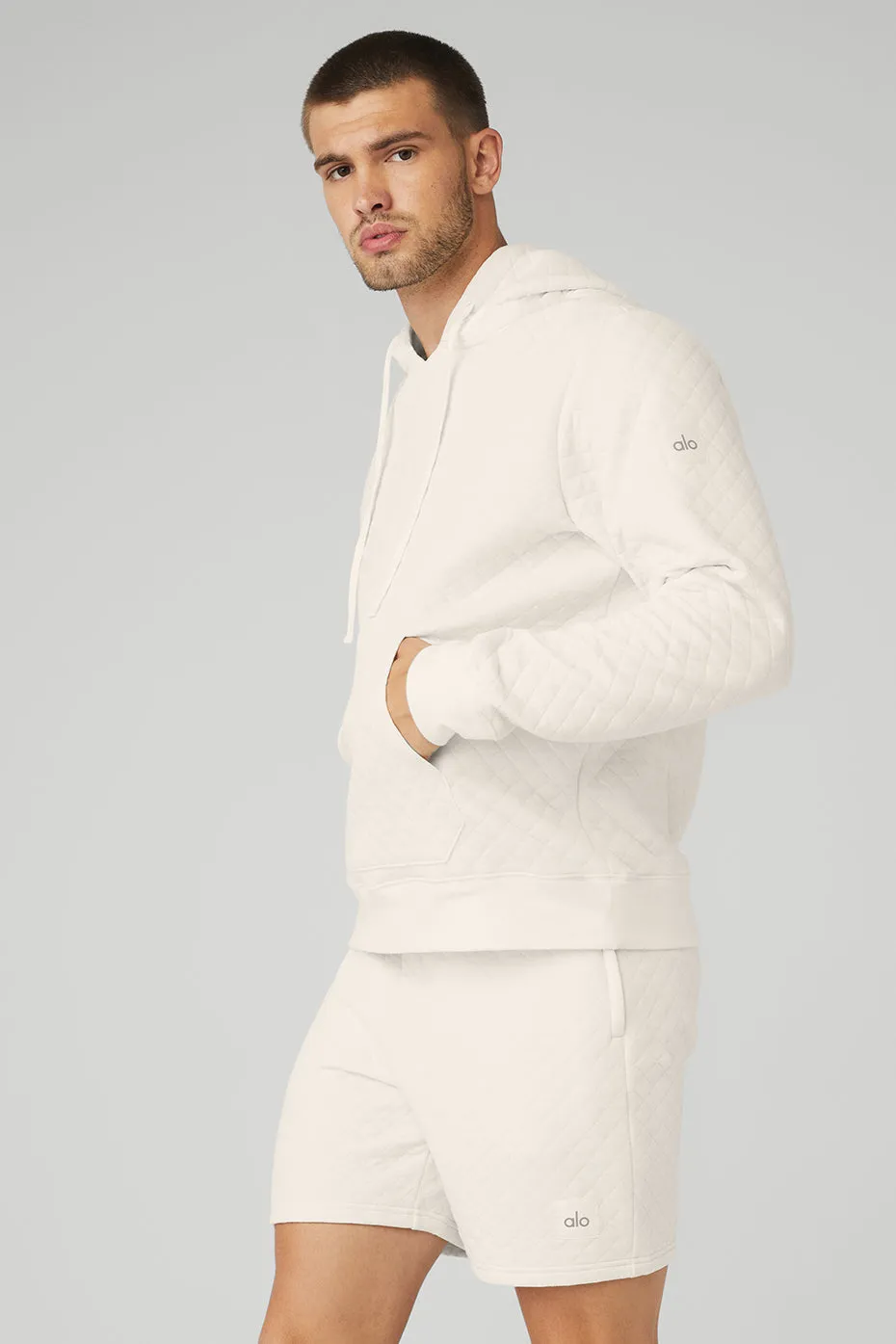 Quilted Stadium Hoodie - Ivory