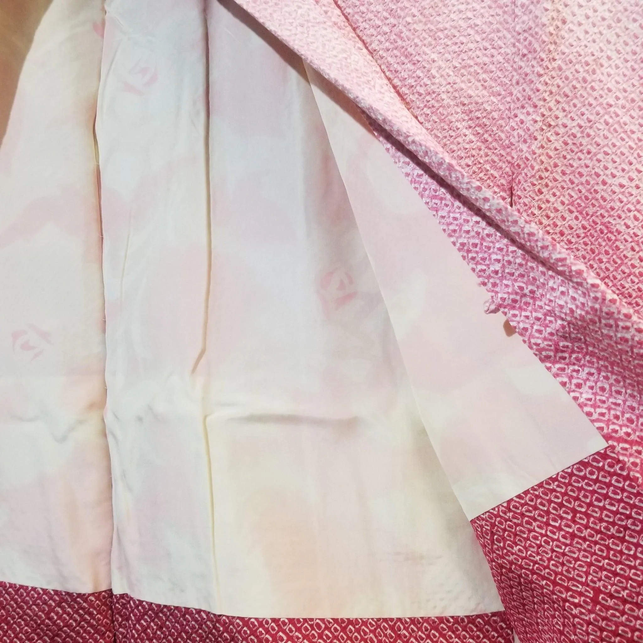 "Bamboo on Pink" Vintage Shibori Haori