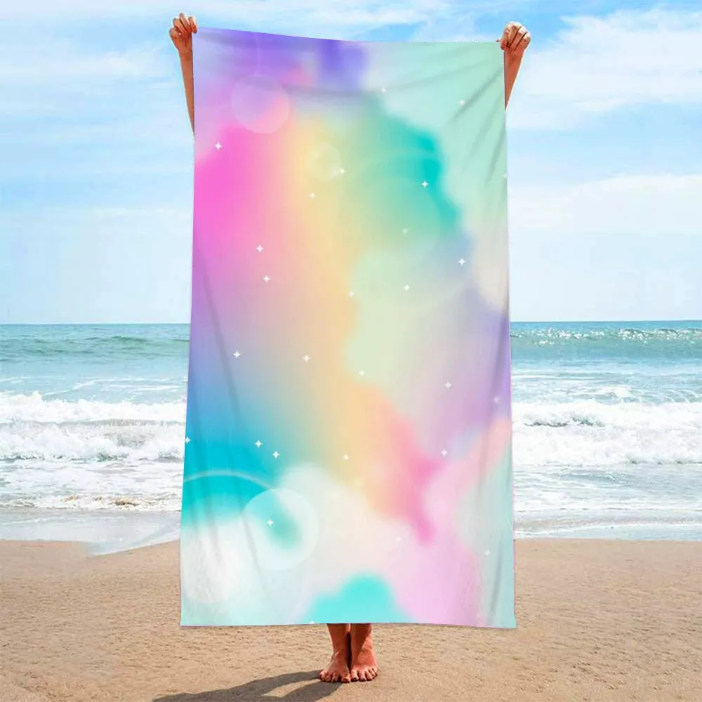 Rainbow Radiance - Microfiber Terry Cloth Beach Towel