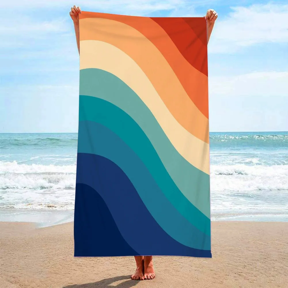 Rainbow Radiance - Microfiber Terry Cloth Beach Towel