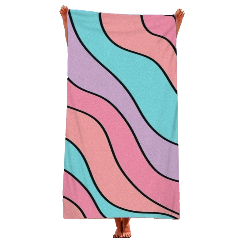 Rainbow Radiance - Microfiber Terry Cloth Beach Towel