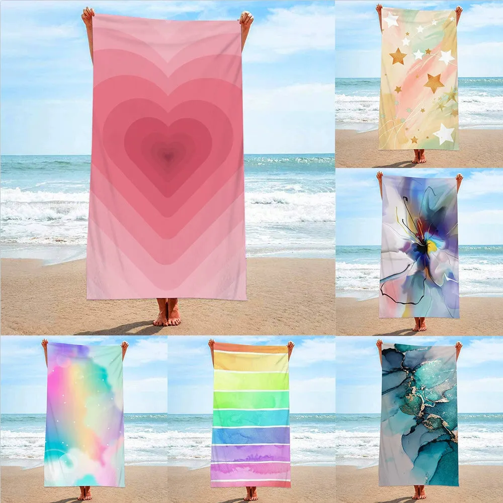 Rainbow Radiance - Microfiber Terry Cloth Beach Towel