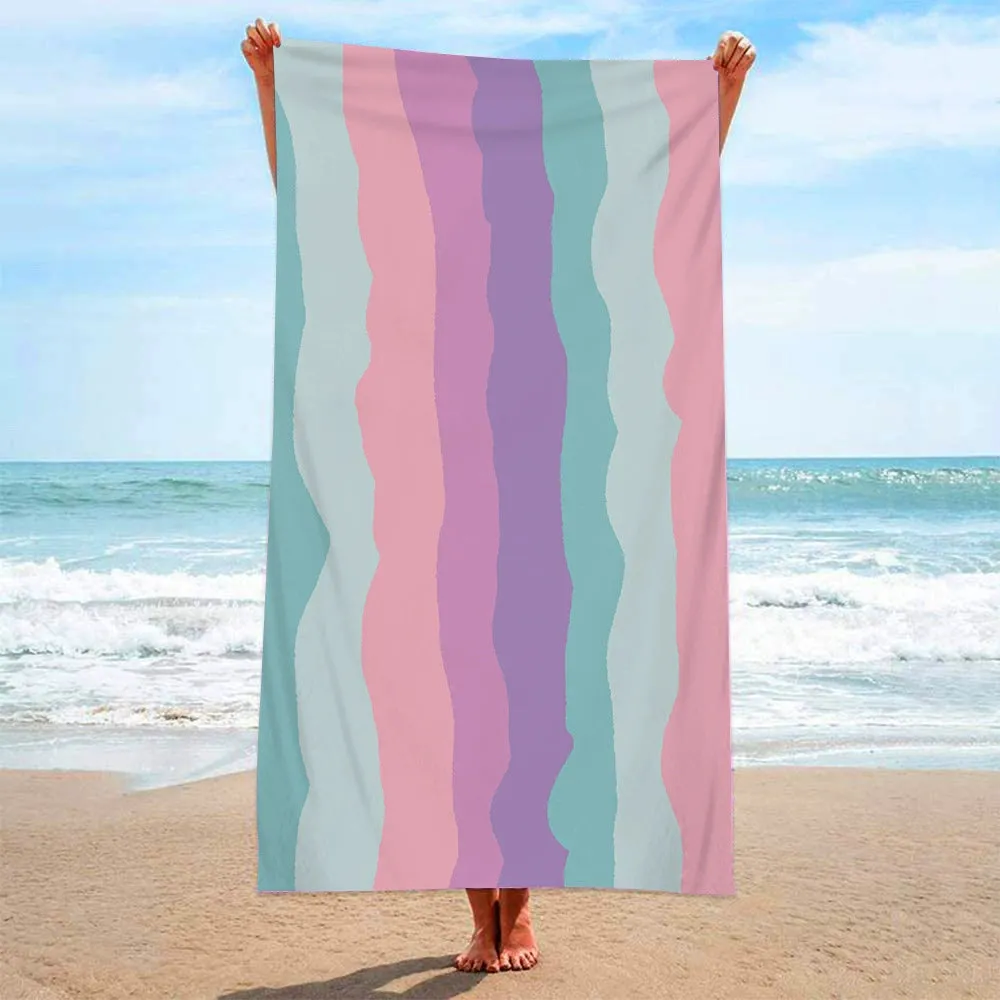 Rainbow Radiance - Microfiber Terry Cloth Beach Towel