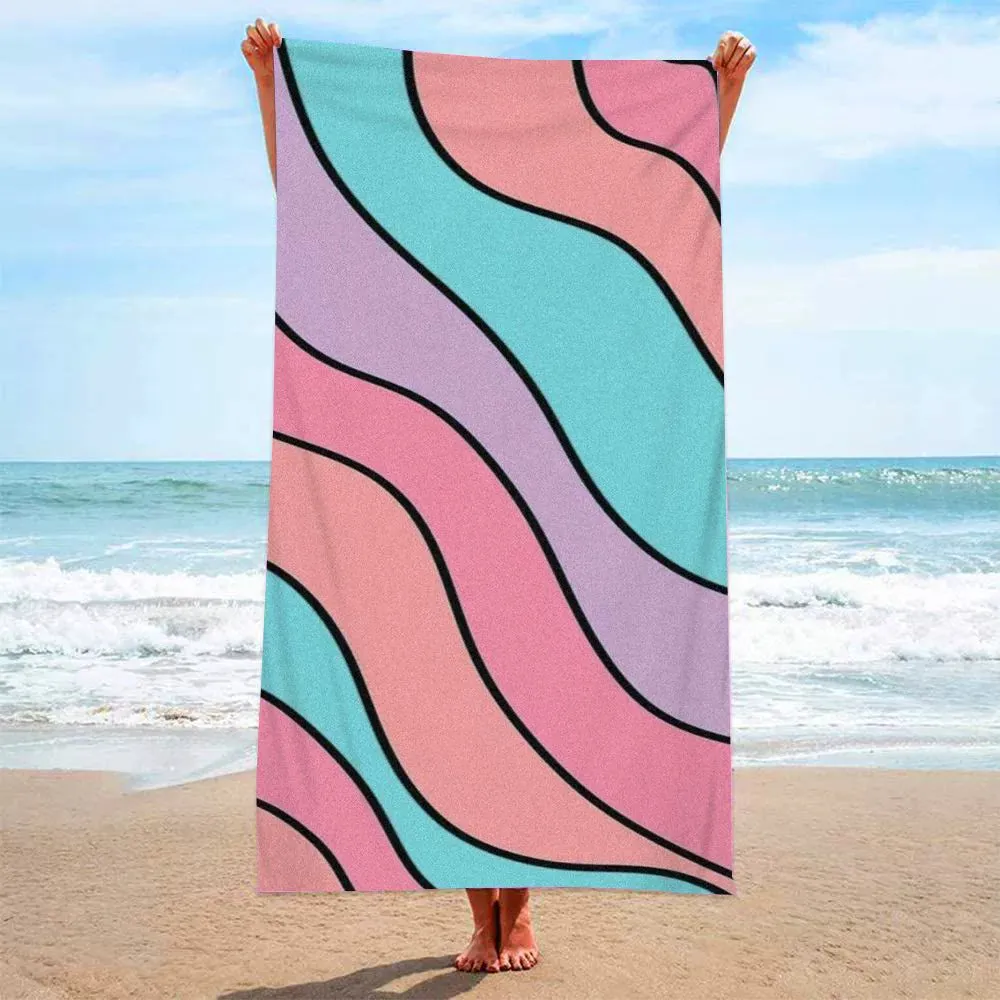 Rainbow Radiance - Microfiber Terry Cloth Beach Towel