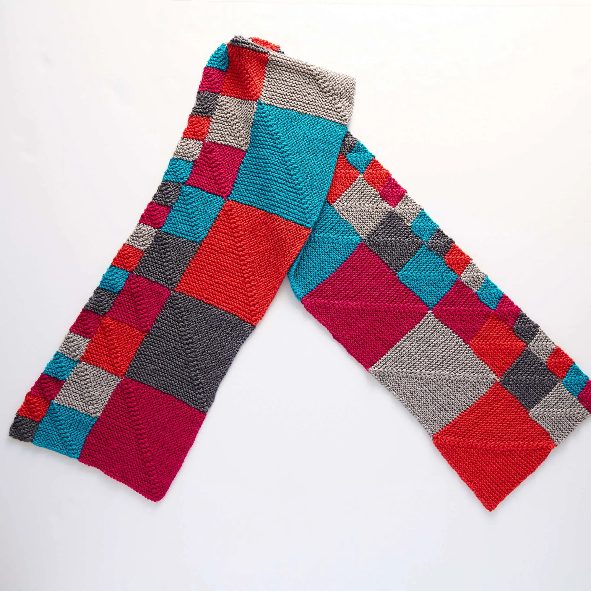 Red Heart Knit Miter Me This Chic Scarf