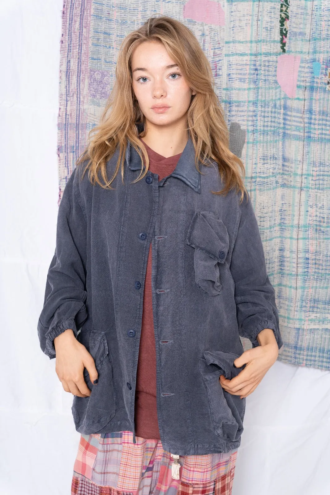 Reporter Jacket Wild Silk & Hemp Navy