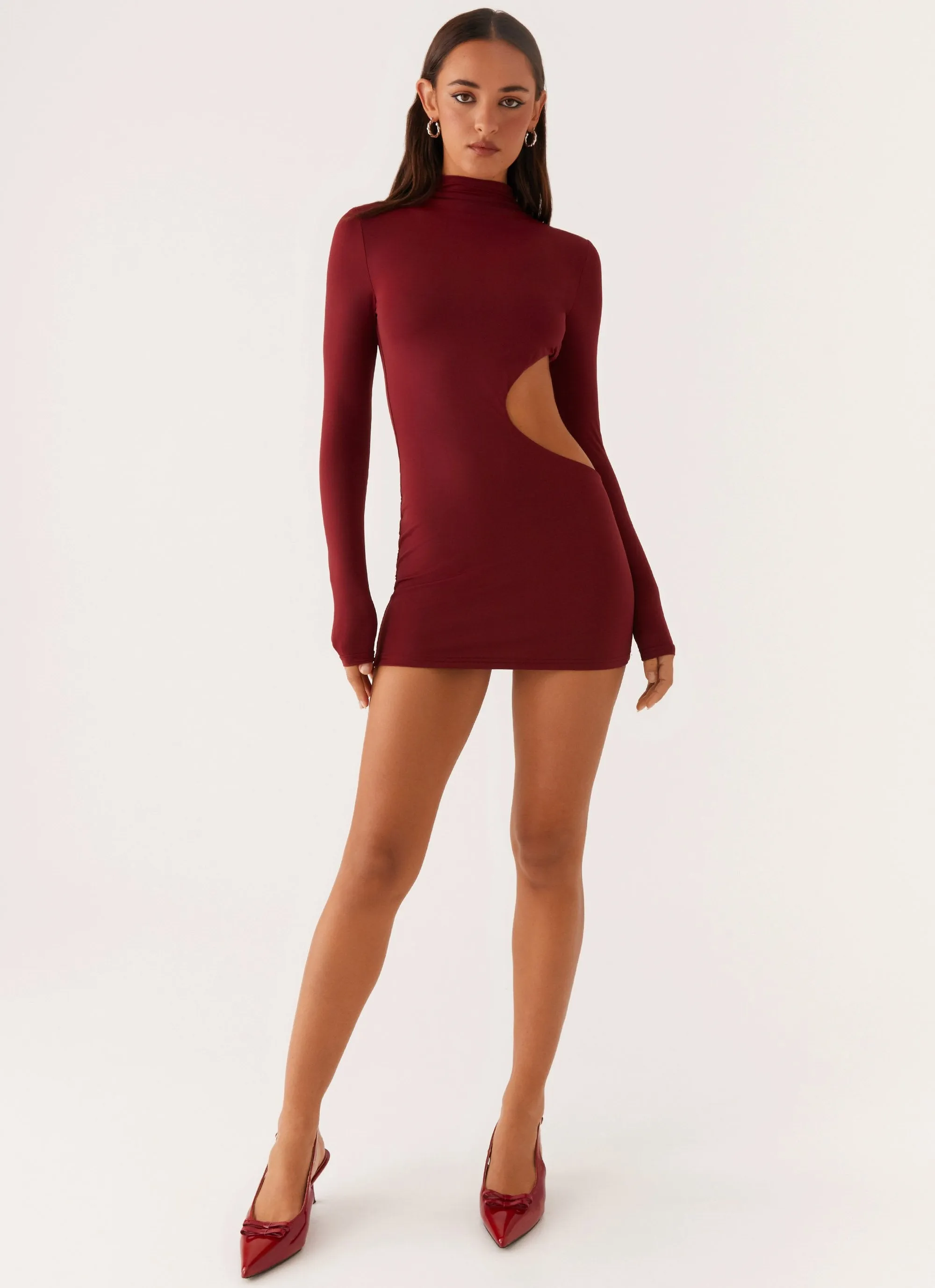 Rora Cut Out Mini Dress - Mulberry