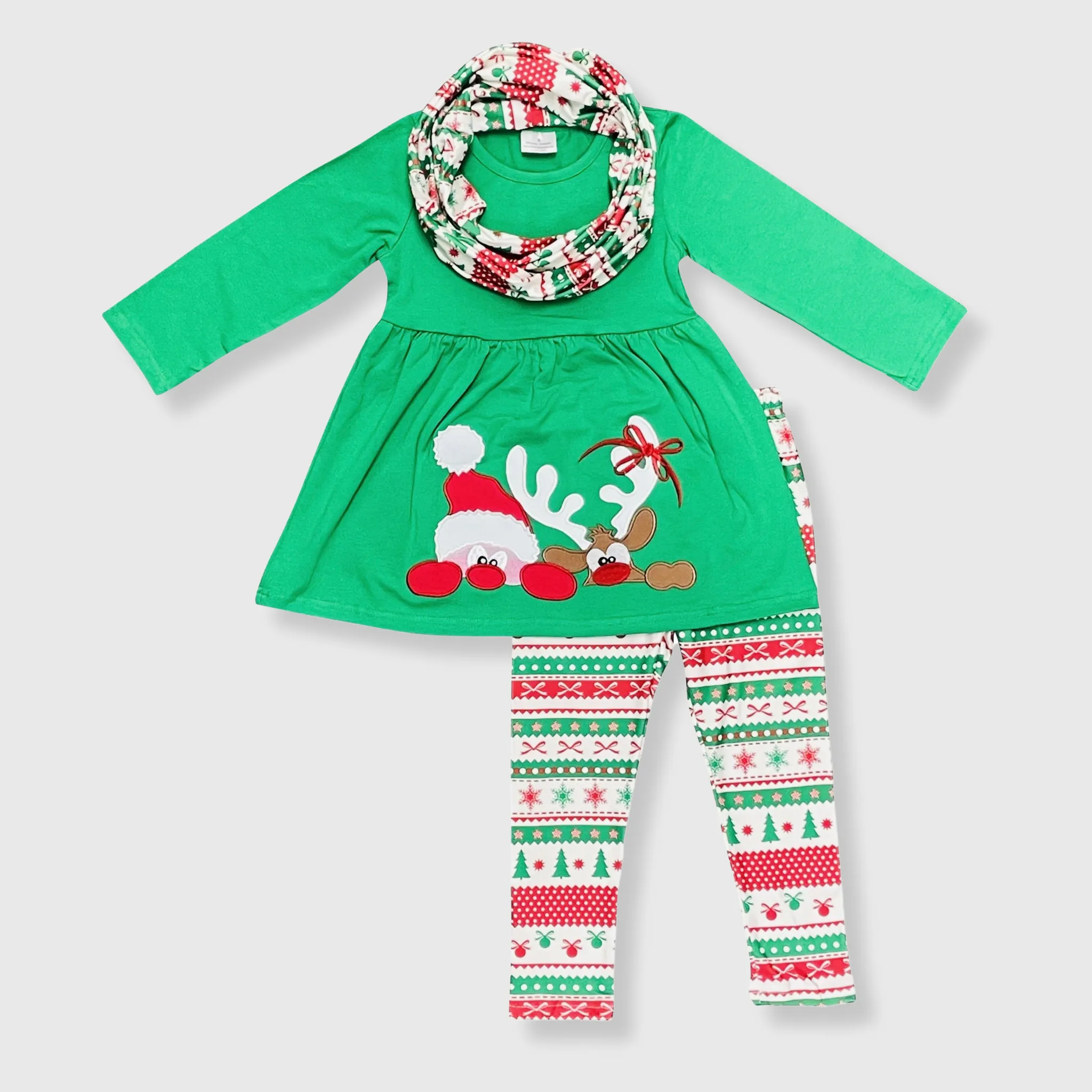 Rudolph Green Christmas Scarf Outfit