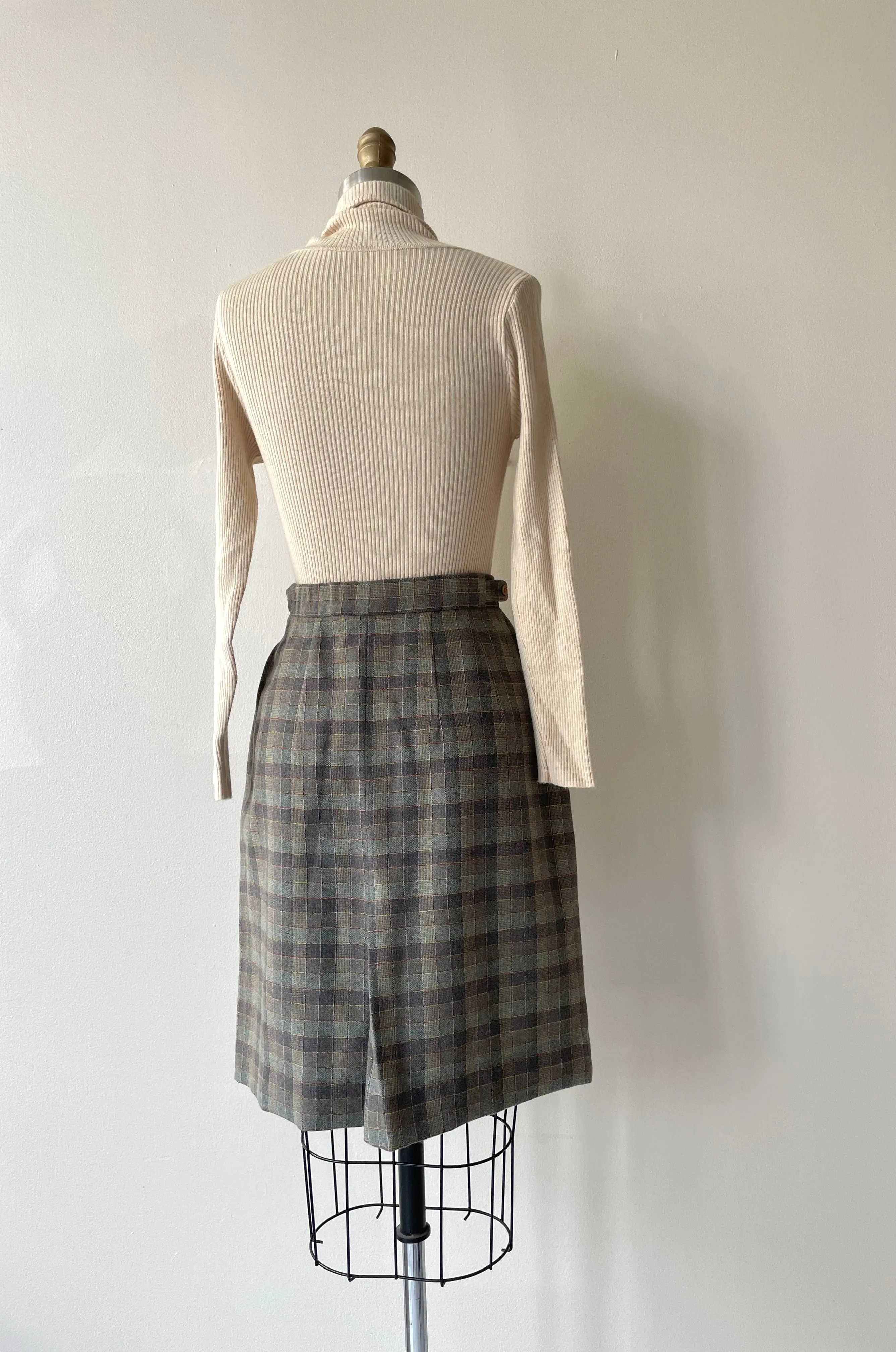 Sage Plaid Skirt | 1950s