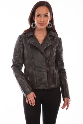 Scully Women's Sanded Leather Jacket- L87 Black