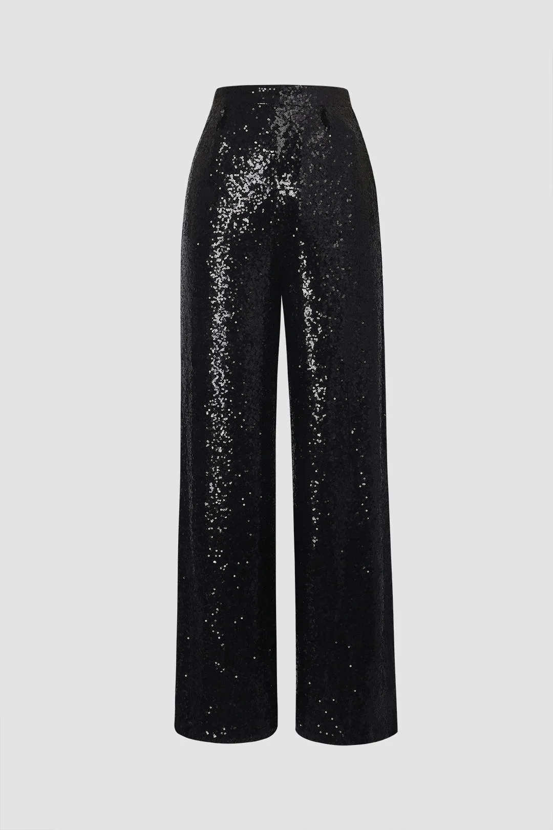 Sequin High Waisted Wide Leg Trousers