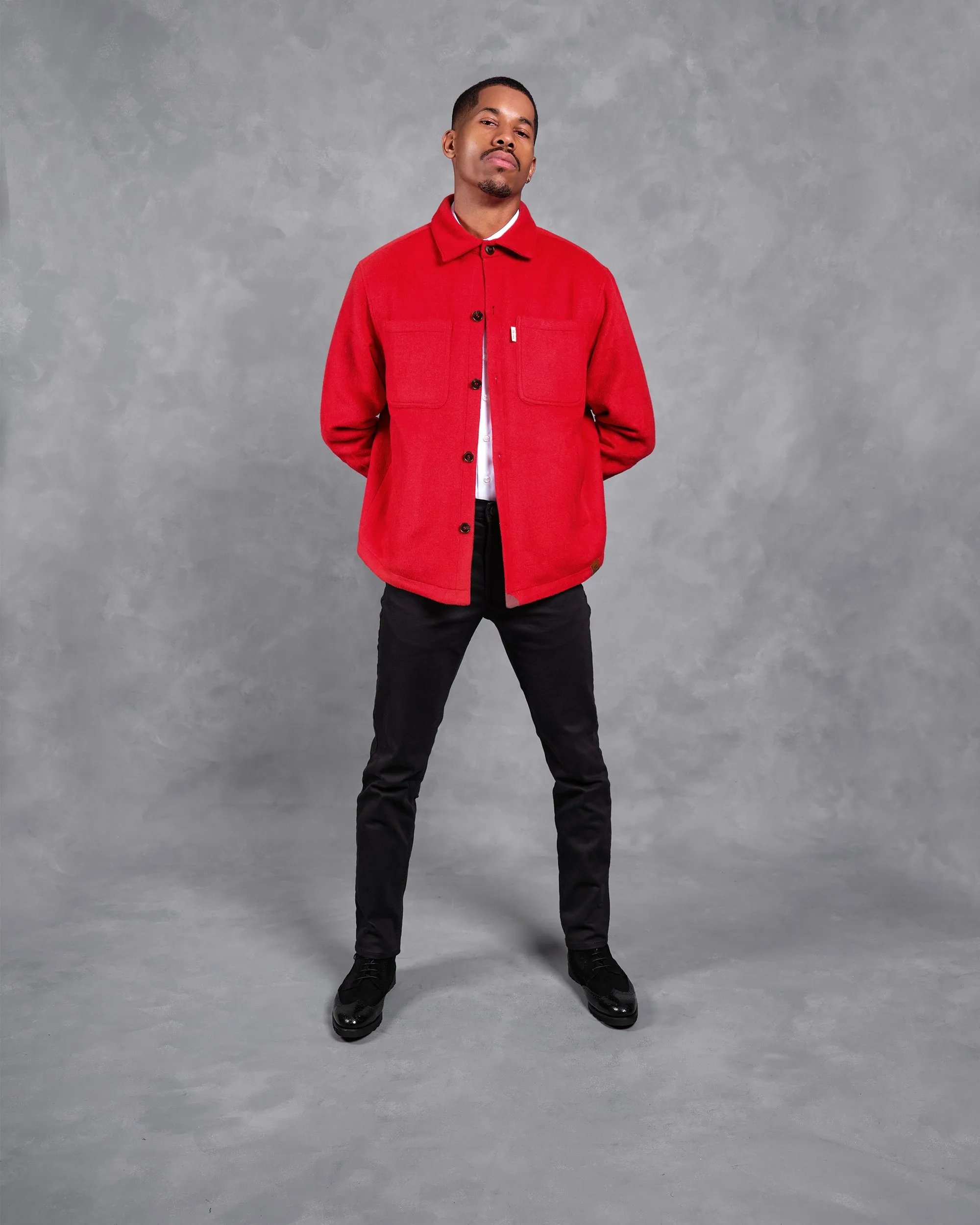 SG Quilted Shirt Jacket - Fire Red