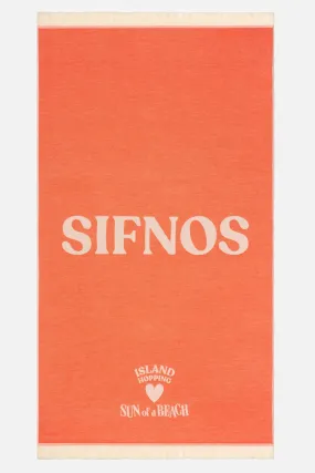 Sifnos Orange | Feather Beach Towel