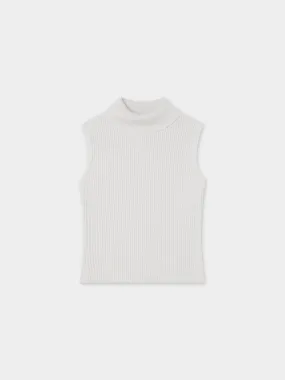 Sleeveless Ribbed Turtleneck-Ivory