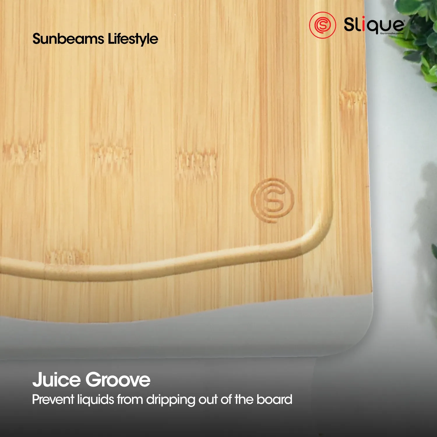 SLIQUE Wooden Cutting Board Gray | Bamboo