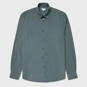 Smoke Green Fine Cord Cotton Shirt