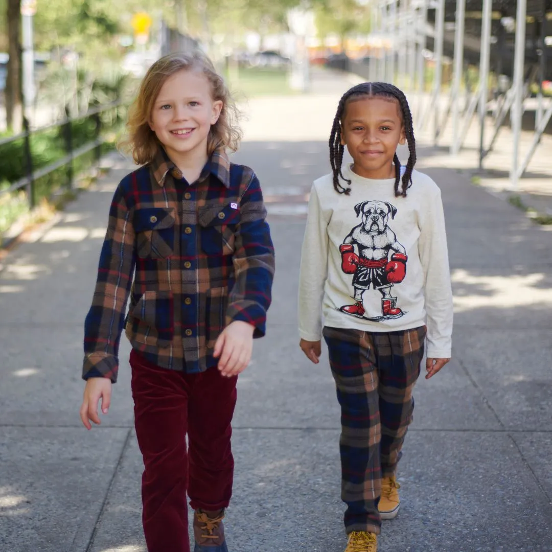 Snow Fleece Shirt | Navy/Khaki Plaid