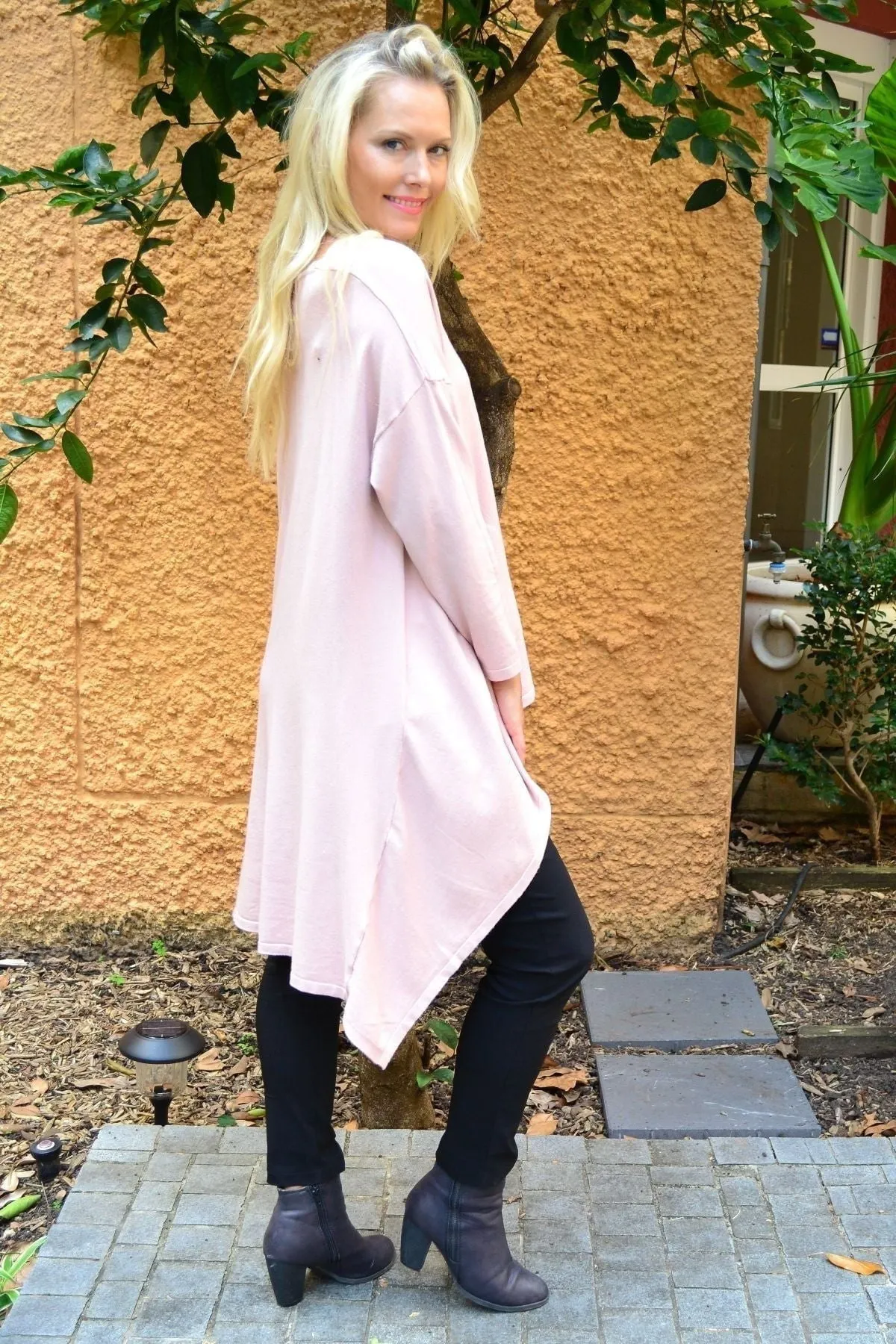 Soft Pink Heidi Hi Low Tunic Jumper