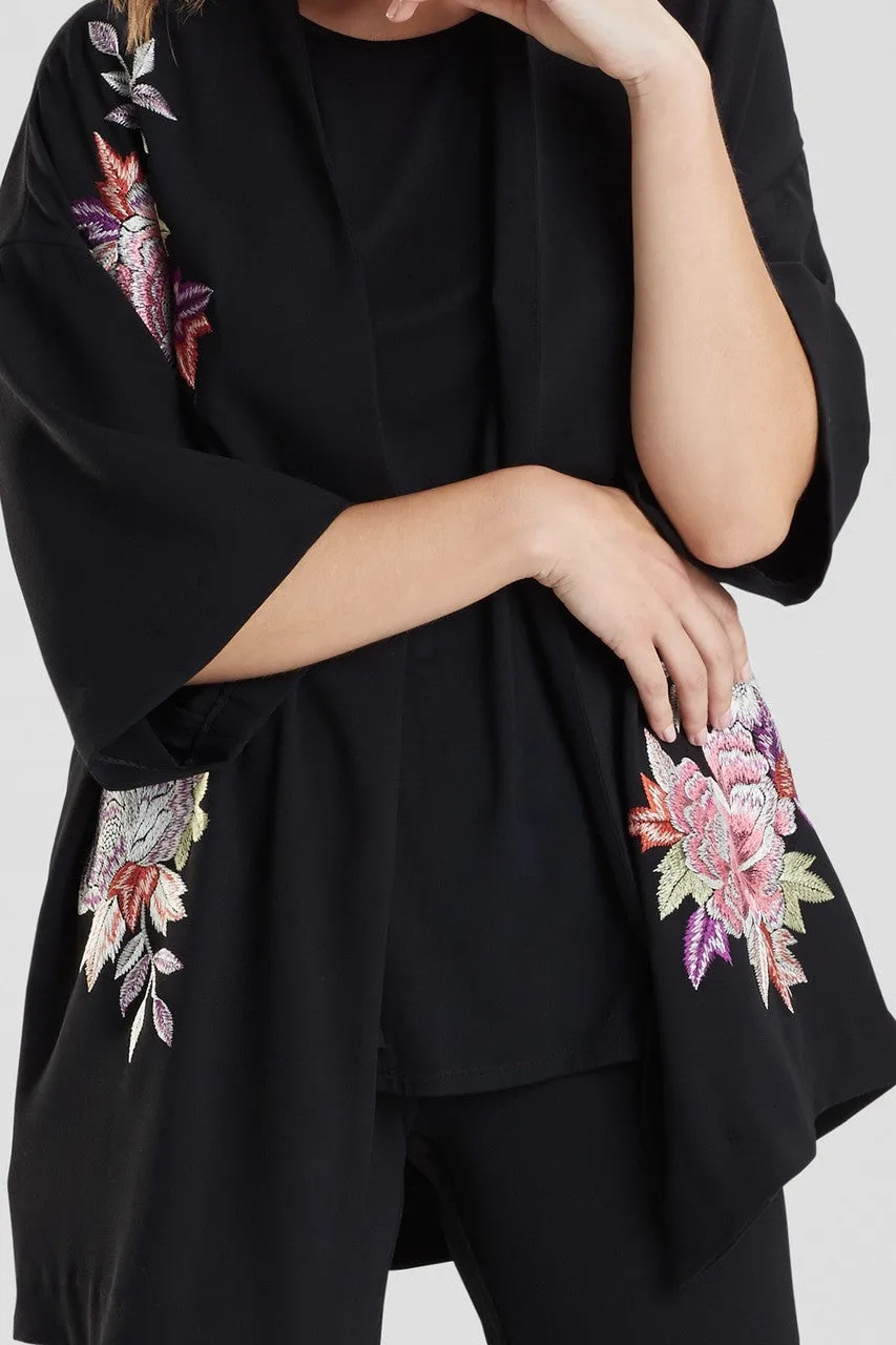 Solid Crepe Kimono Jacket