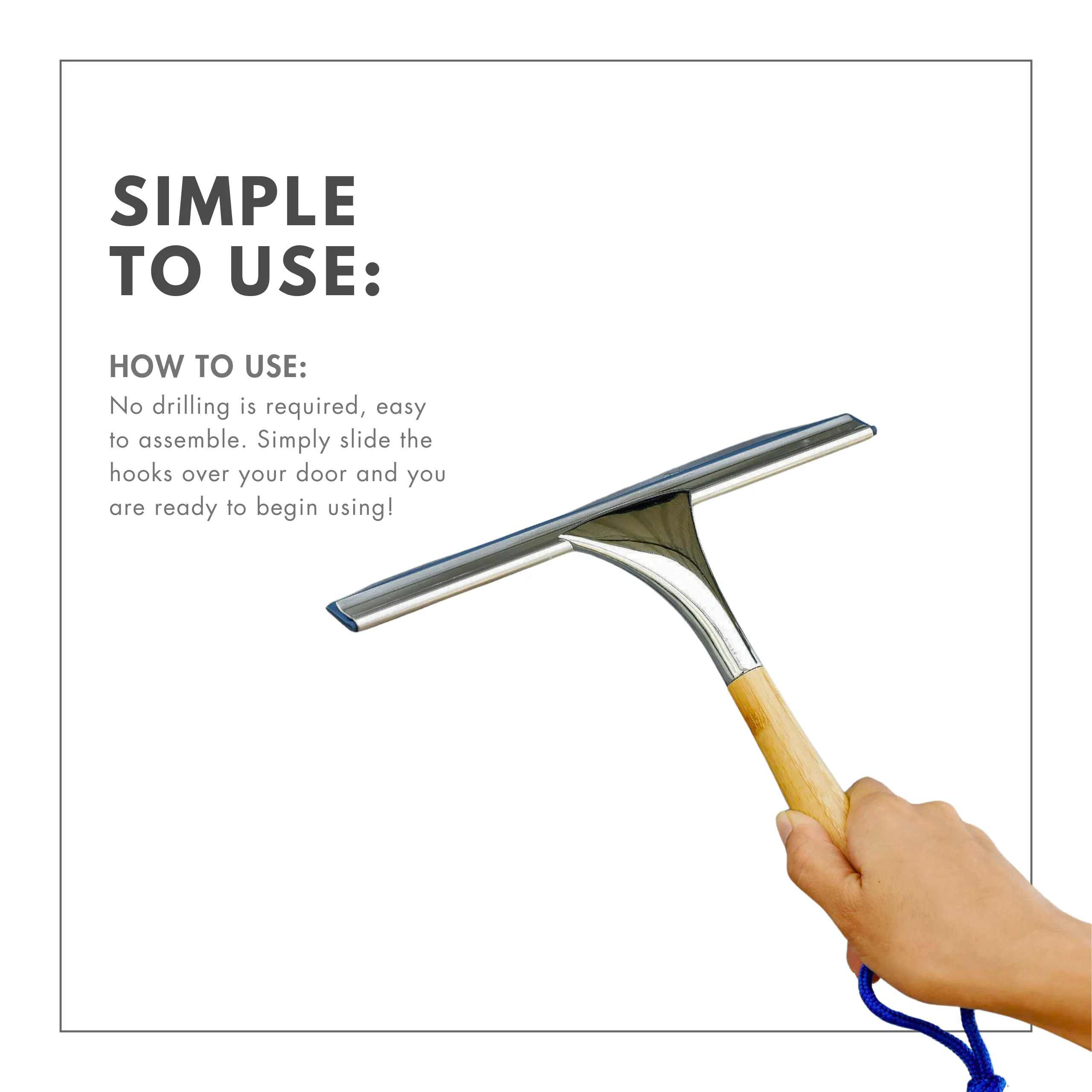 Stainless Steel   Bamboo Squeegee