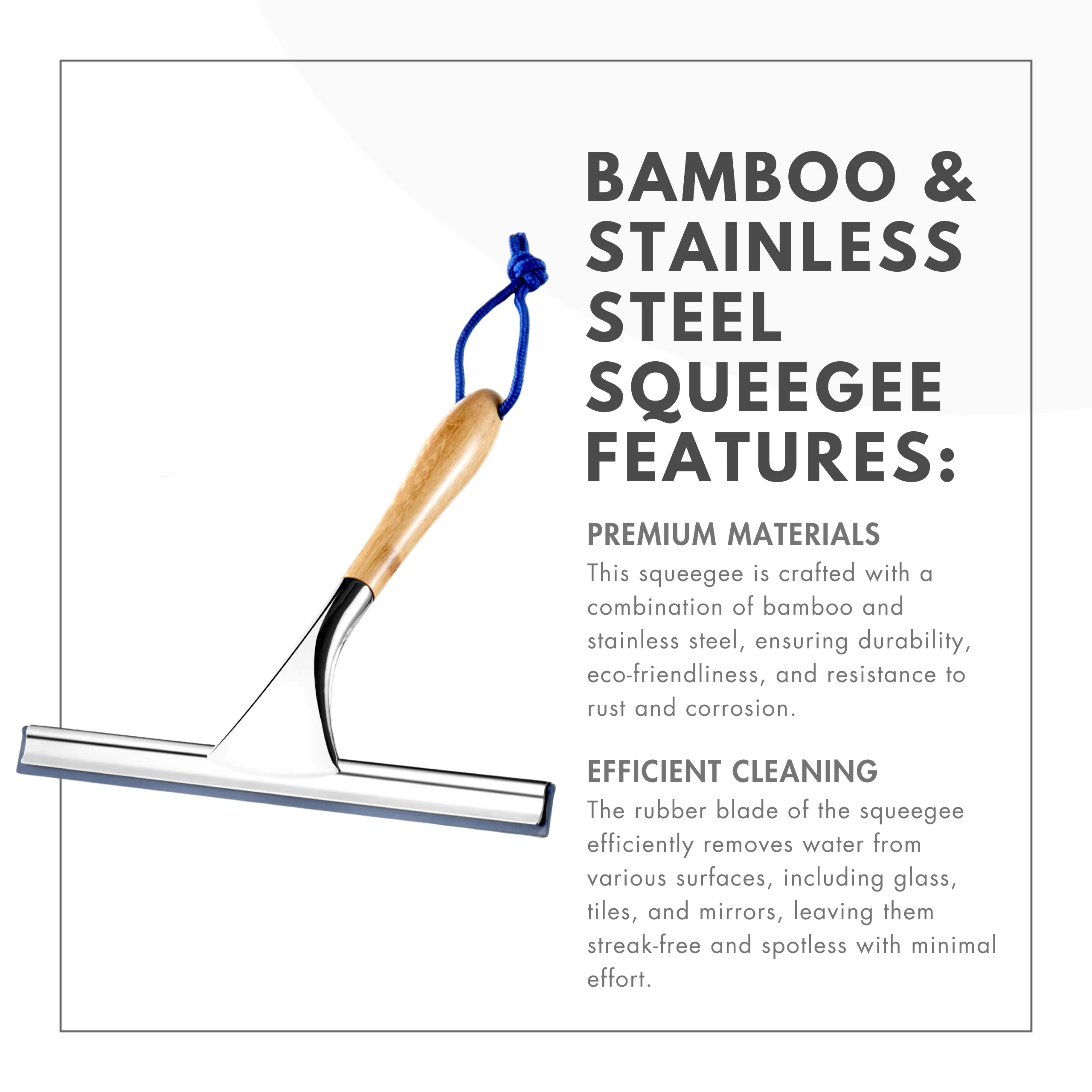 Stainless Steel   Bamboo Squeegee